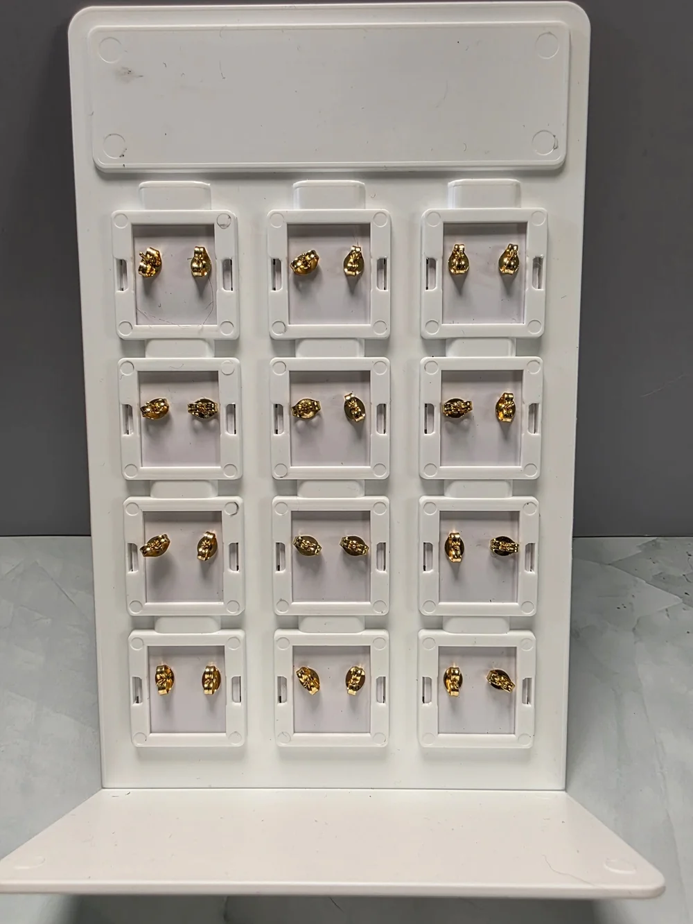 ACERO Stainless Steel Gold & Black Stud Earring Set